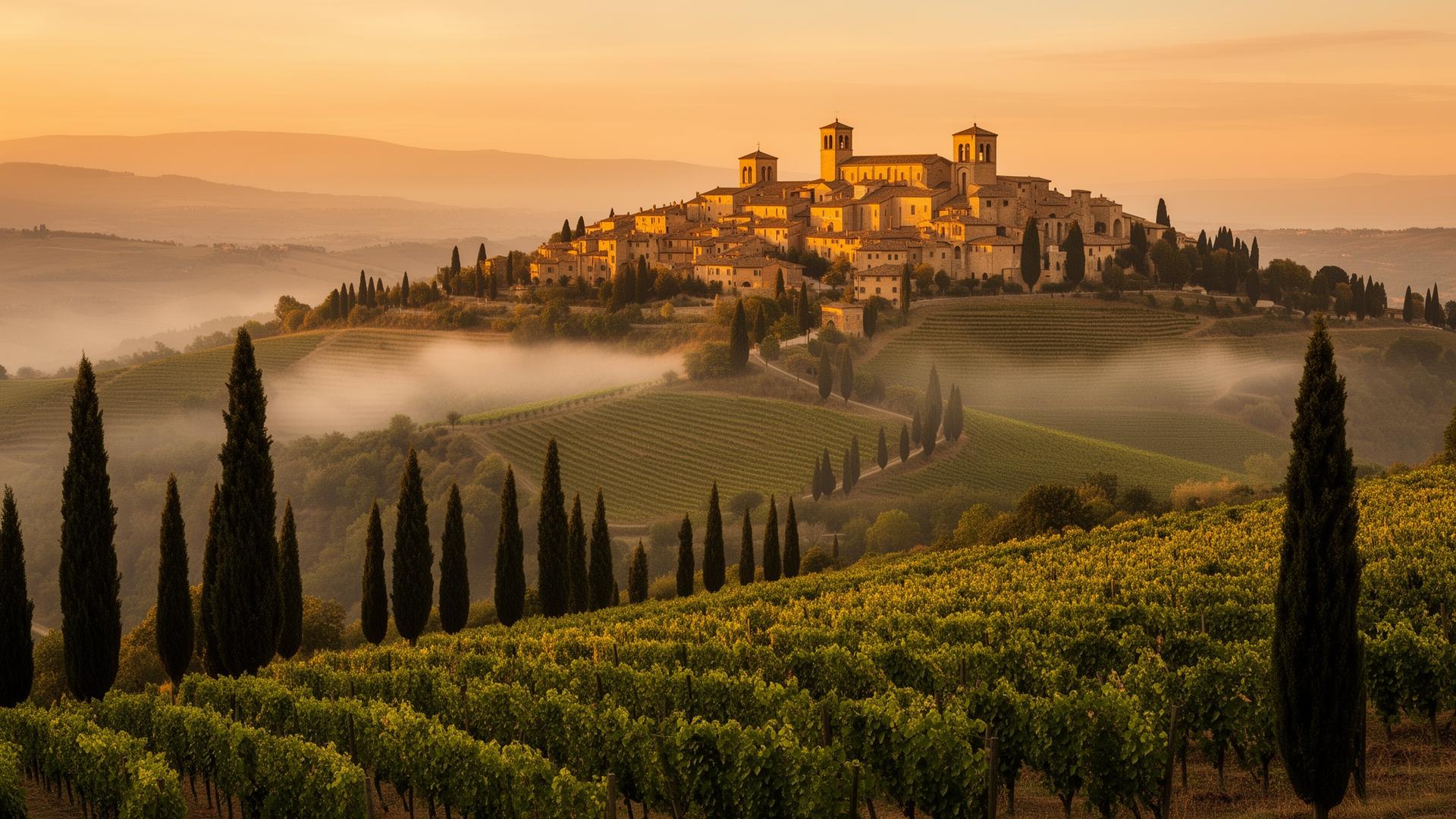 Strade panoramiche dell'Umbria tra Assisi e Perugia – noleggio auto premium Shiro Rent